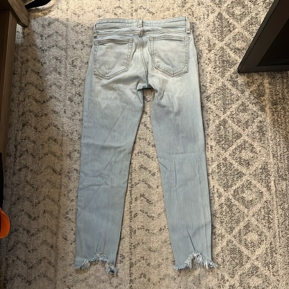 rag and bone light blue jean pants with intentional rips great condition size 23 - Picture 4 of 4